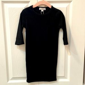 Toddler Black Ribbed Dress